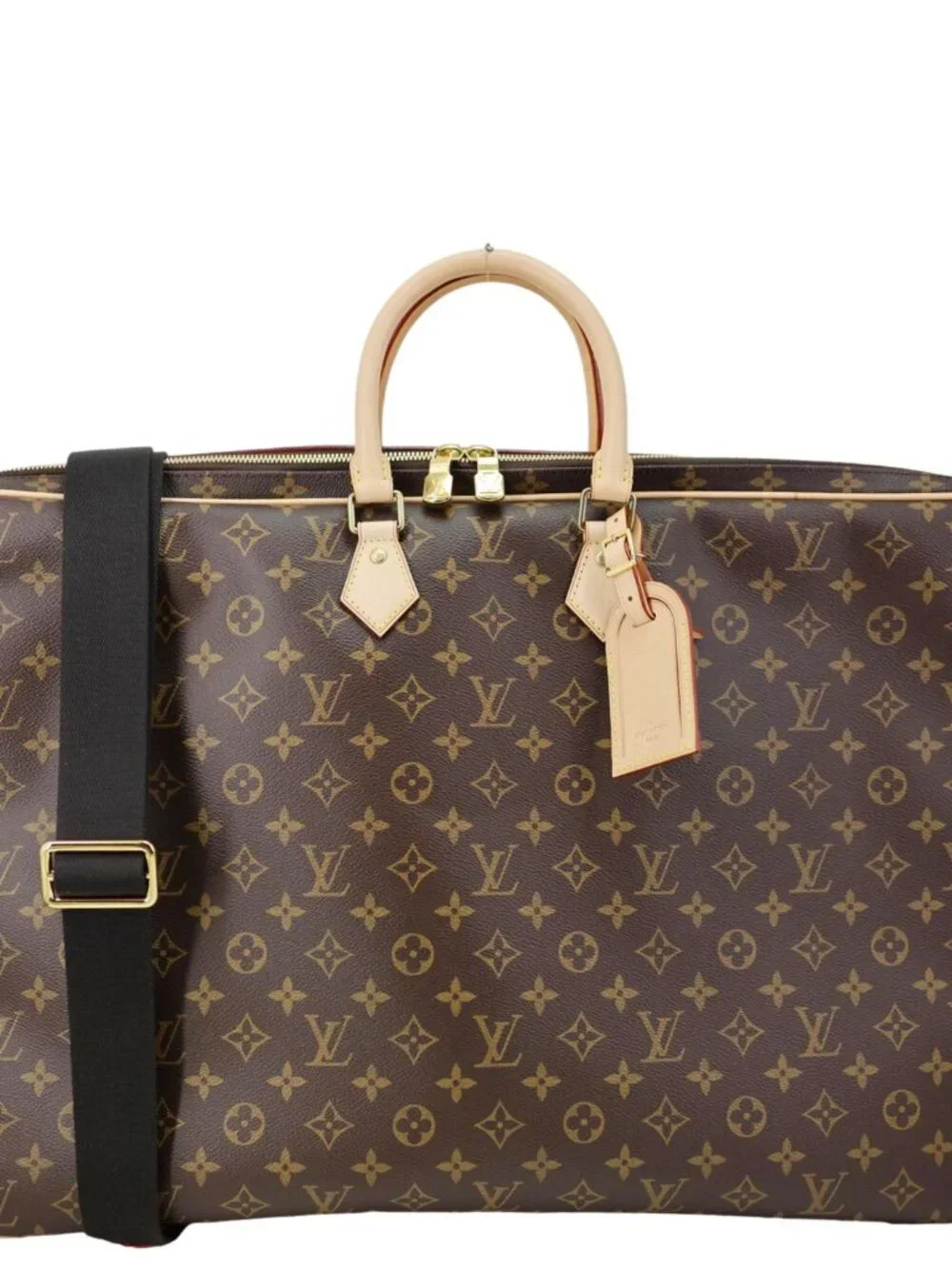 Louis Vuitton 2 Hangers Monogram Canvas Garment Cover Bag Brown